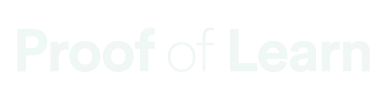 proof of learn logo white